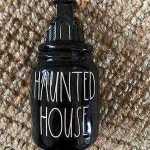 Rae Dunn Baby Haunted House Figural Canister.